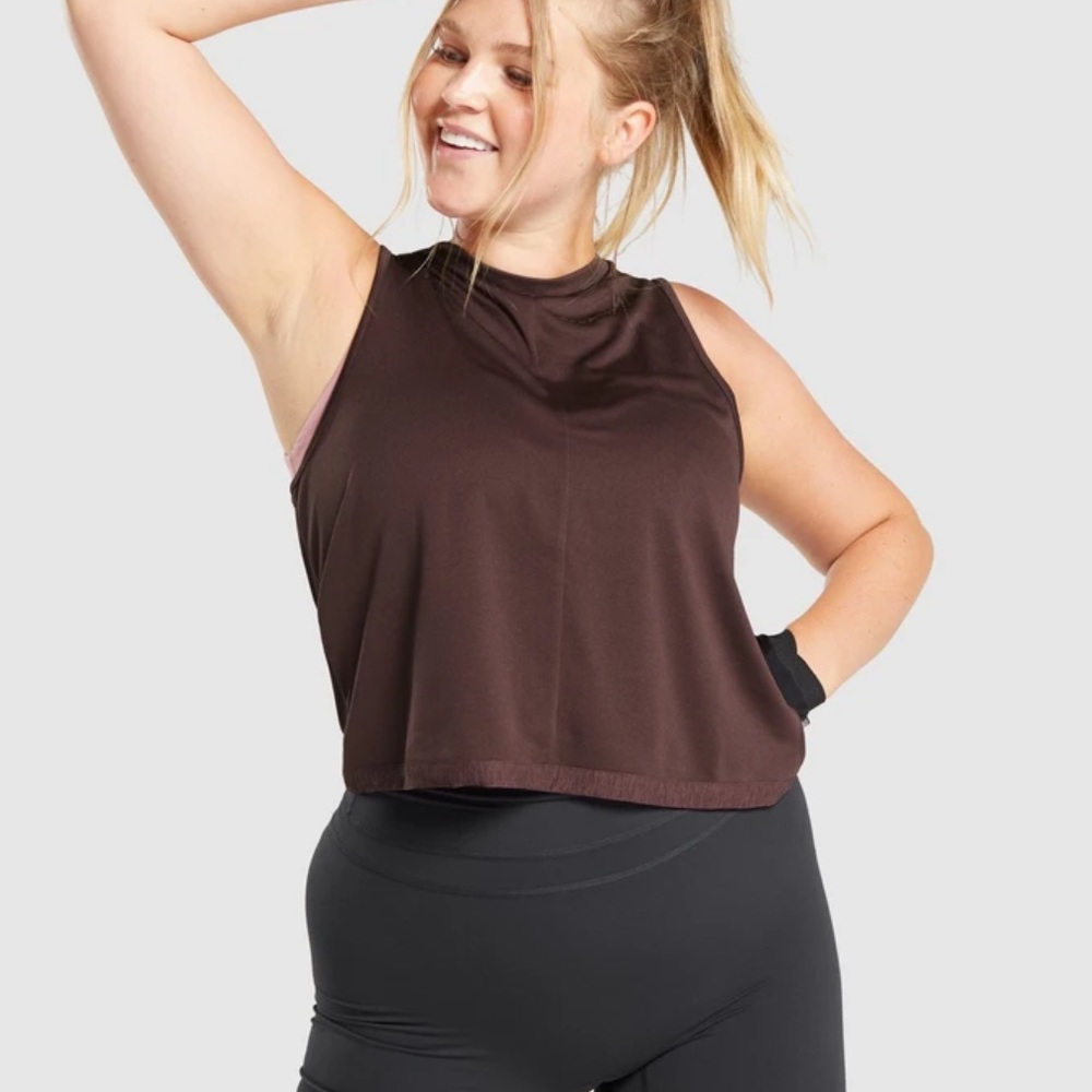 Gymshark X Whitney brown tank top size small